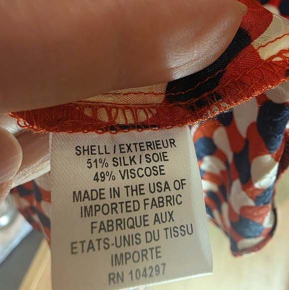 Milly Of New York Red Navy & White Geometric Faux-Wrap Dress Size 2 - Picture 7 of 8